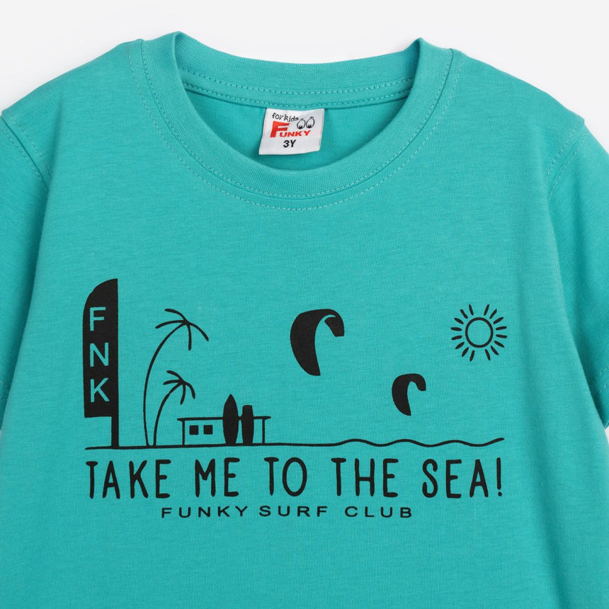 Funky for kids 125-301103-1 σετ αγορι τυρκουαζ πισινας/μαυρο allover
