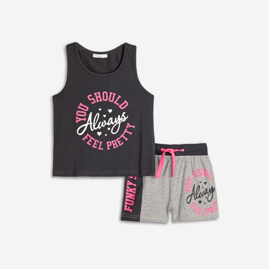 Funky for kids 125-524107-2 σετ κοριτσι anthracite-grey melange