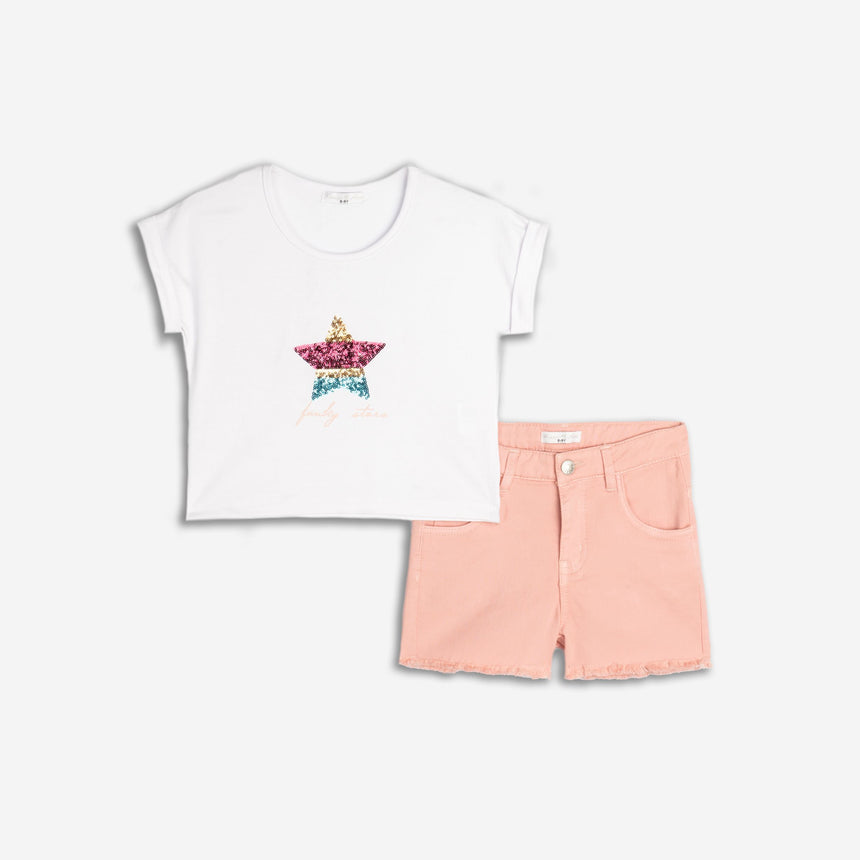 Funky for kids 125-525102-1 σετ κοριτσι white-nude pink