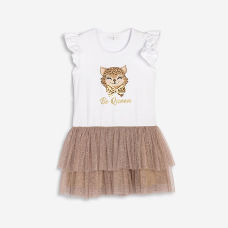 Funky for kids 125-728113-1 φορεμα κοριτσι white-moccachino