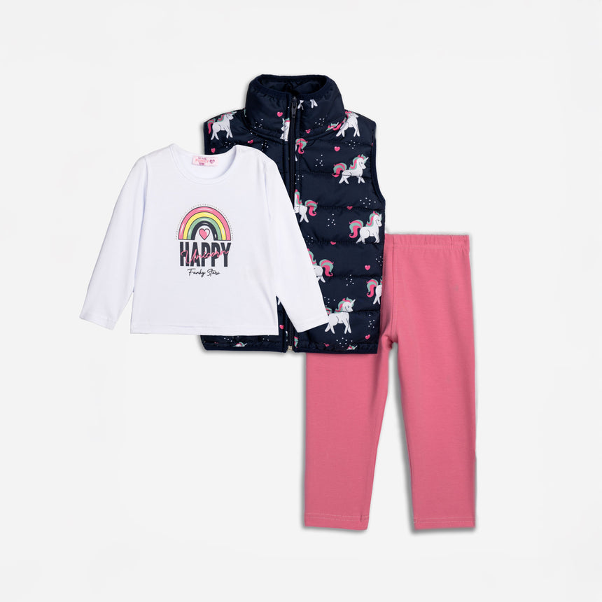 Funky for kids 125-995102-1 σετ κοριτσι blue allover-white barbie pink
