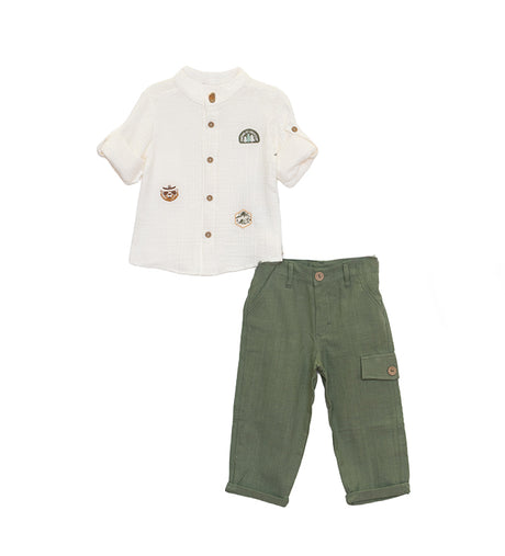 Restart for Kids Παιδικό Σετ 2 Τεμαχίων Πουκάμισο & Παντελόνι για Αγόρι 26-11102