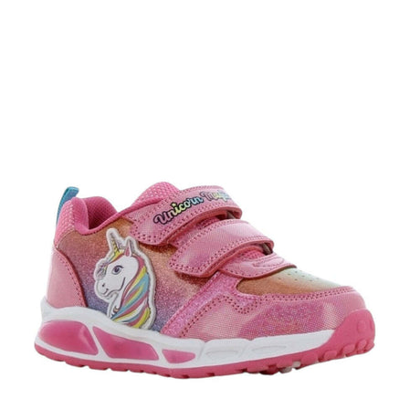UNICORN DISNEY LE000515 Magic Παιδικά Sneakers Ανατομικά με Σκρατς & Φωτάκια Φούξια