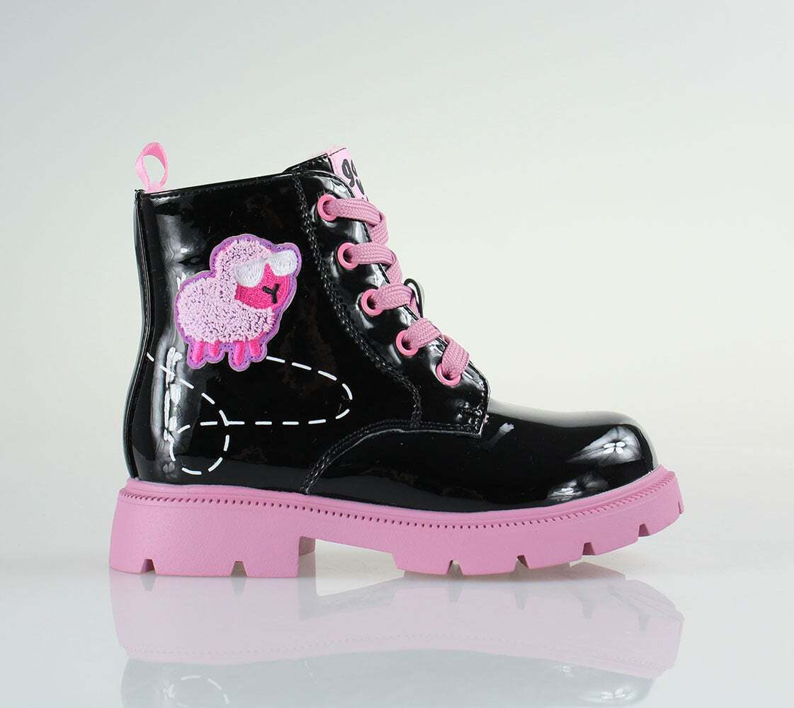 GARVALIN 251342-A054 Παιδικά Μποτάκια με Κορδόνια Μαύρα