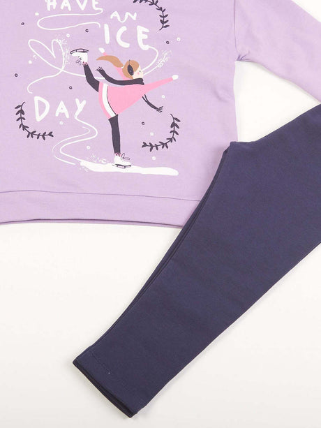 TRAX 48718 Παιδικό Σετ με Κολάν Χειμερινό 2τμχ Λιλά