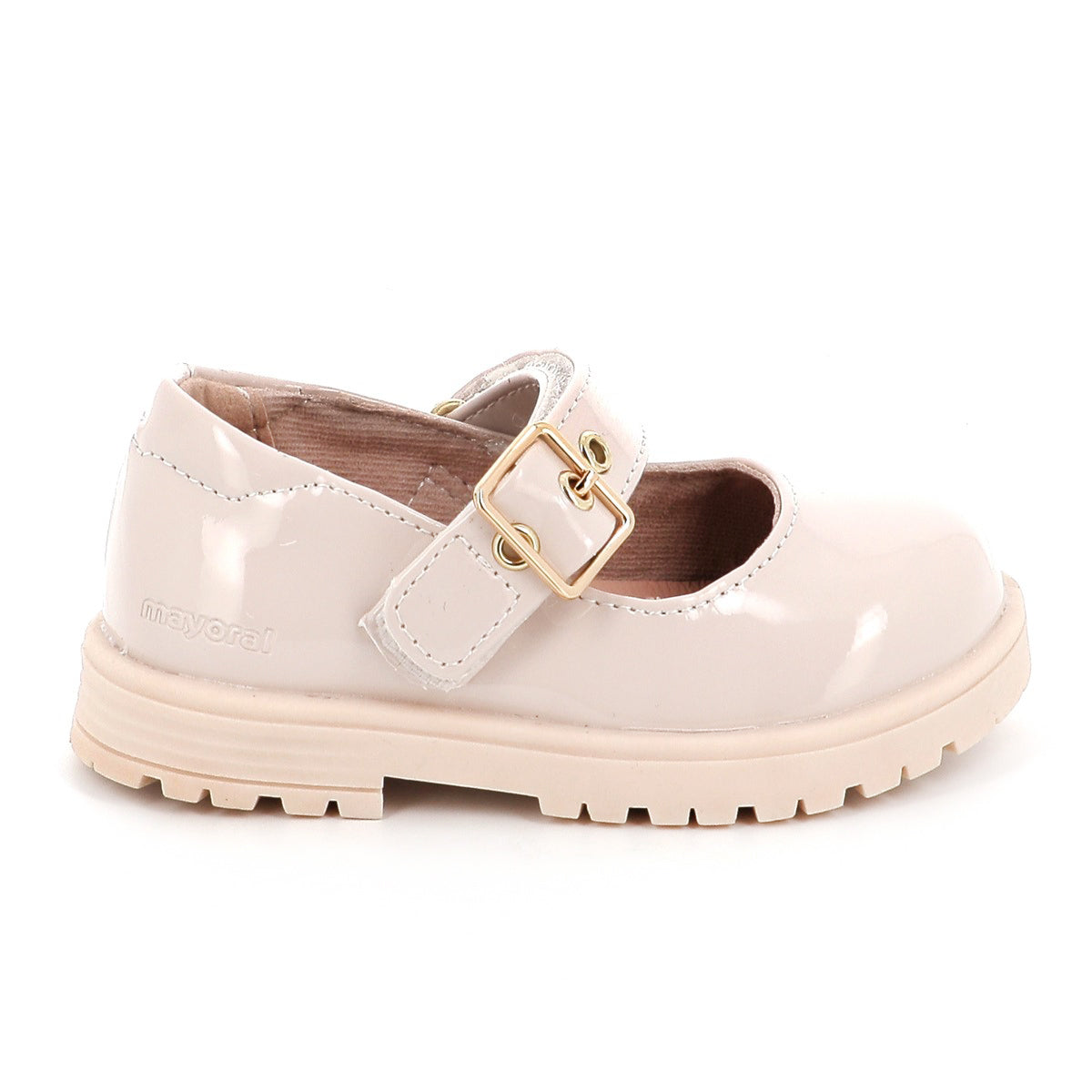 MAYORAL 42563-040 Παιδικές Μπαλαρίνες με Σκρατς Δερμάτινες Εκρού