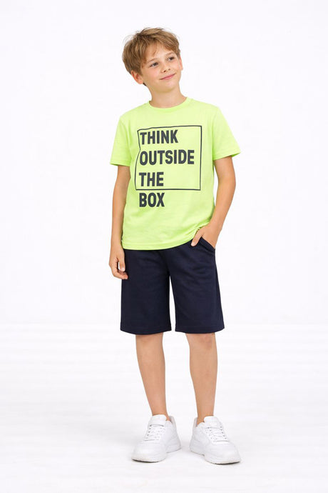 Trax Παιδικό Σετ 2 Τεμαχίων Μπλούζα & Σορτς για Αγόρι Λαχανί 49315