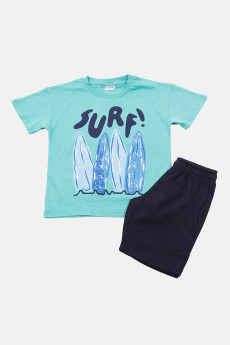 Trax Παιδικό Σετ 2 Τεμαχίων Μπλούζα & Σορτς για Αγόρι Μέντα 49314