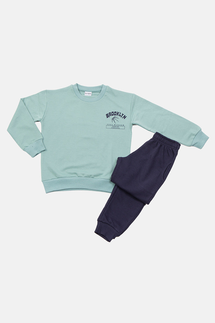 Trax Παιδικό Σετ Φόρμας 2 Τεμαχίων Μπλούζα & Παντελόνι Μέντα 49308