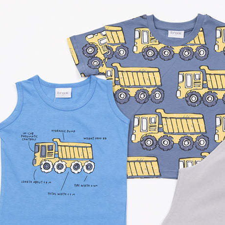 Trax Παιδικό Σετ 3 Τεμαχίων Μπλούζα & Σορτς για Αγόρι Μπλε Ραφ 49437