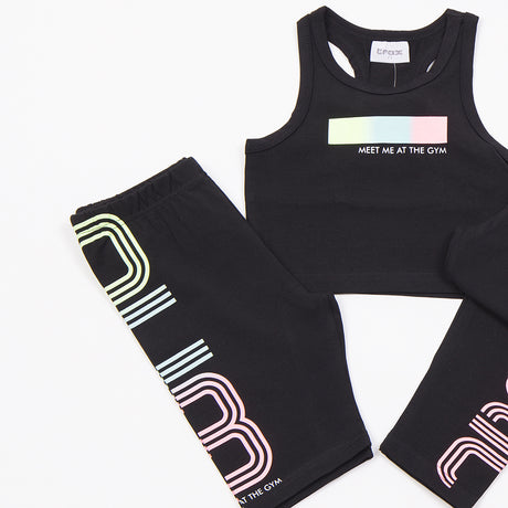 TraxΠαιδικό Σετ με Κολάν Καλοκαιρινό 3τμχ Μαύρο 49142