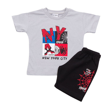 Trax Παιδικό Σετ 2 Τεμαχίων Μπλούζα & Σορτς για Αγόρι Γκρι 49447-2