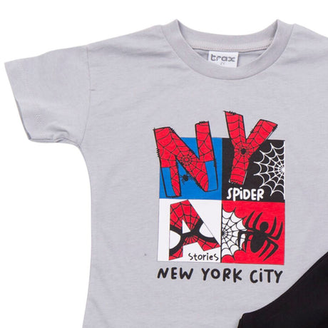 Trax Παιδικό Σετ 2 Τεμαχίων Μπλούζα & Σορτς για Αγόρι Γκρι 49447-2