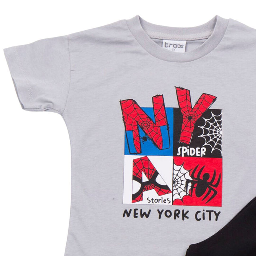 Trax Παιδικό Σετ 2 Τεμαχίων Μπλούζα & Σορτς για Αγόρι Γκρι 49447-2