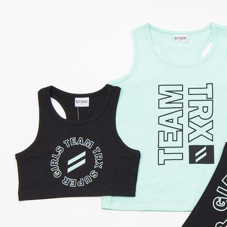 Trax Παιδικό Σετ με Κολάν Καλοκαιρινό 3τμχ Μαύρο-μέντα 49144