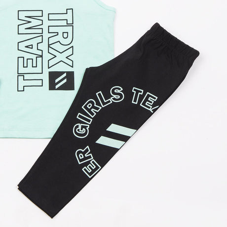 Trax Παιδικό Σετ με Κολάν Καλοκαιρινό 3τμχ Μαύρο-μέντα 49144