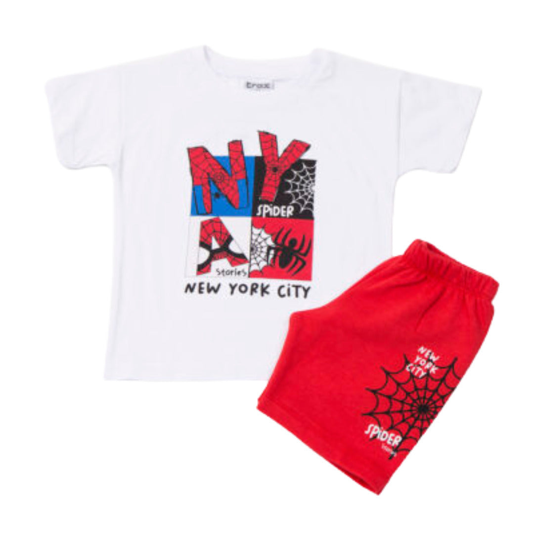 Trax Παιδικό Σετ 2 Τεμαχίων Μπλούζα & Σορτς για Αγόρι Λευκό 49447