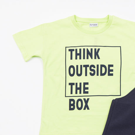 Trax Παιδικό Σετ 2 Τεμαχίων Μπλούζα & Σορτς για Αγόρι Λαχανί 49315