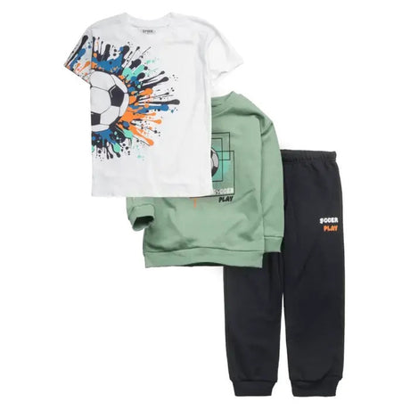 Trax Παιδικό Σετ Φόρμας 3 Τεμαχίων Ζακέτα, Μπλούζα & Παντελόνι Μέντα 49444