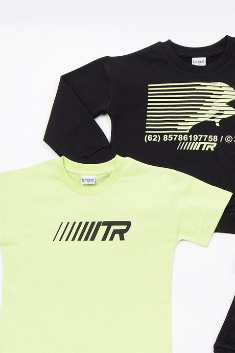 Trax Παιδικό Σετ Φόρμας 3 Τεμαχίων Ζακέτα, Μπλούζα & Παντελόνι Μαύρο 49310