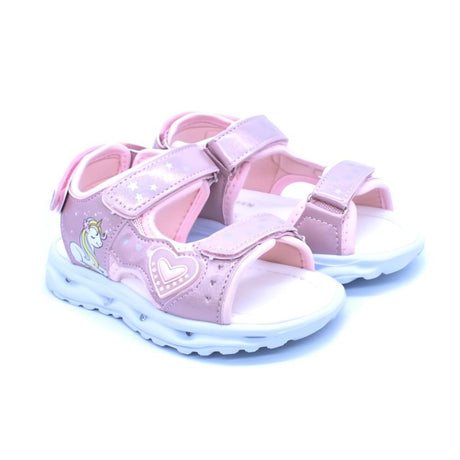 New&teen παιδικά πέδιλα με φωτάκια μονόκερος Ρόζ B0041840