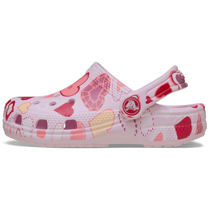 Crocs Classic Παιδικά Ανατομικά Σαμπό με καρδουλες 209755-7cI ροζ