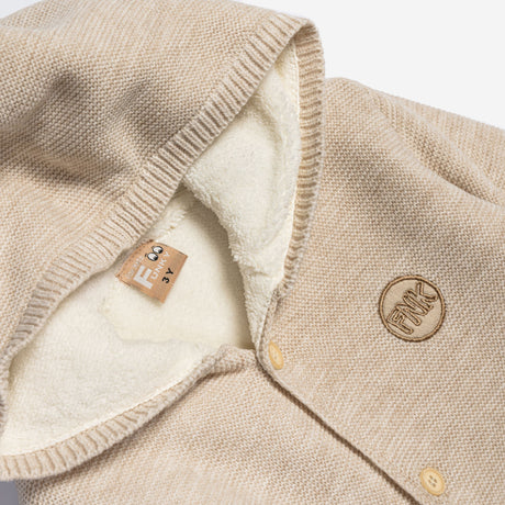 FUNKY FOR KIDS 226-310107-1 Ζακέτα πλεκτή μπεζ-εκρού μελανζέ