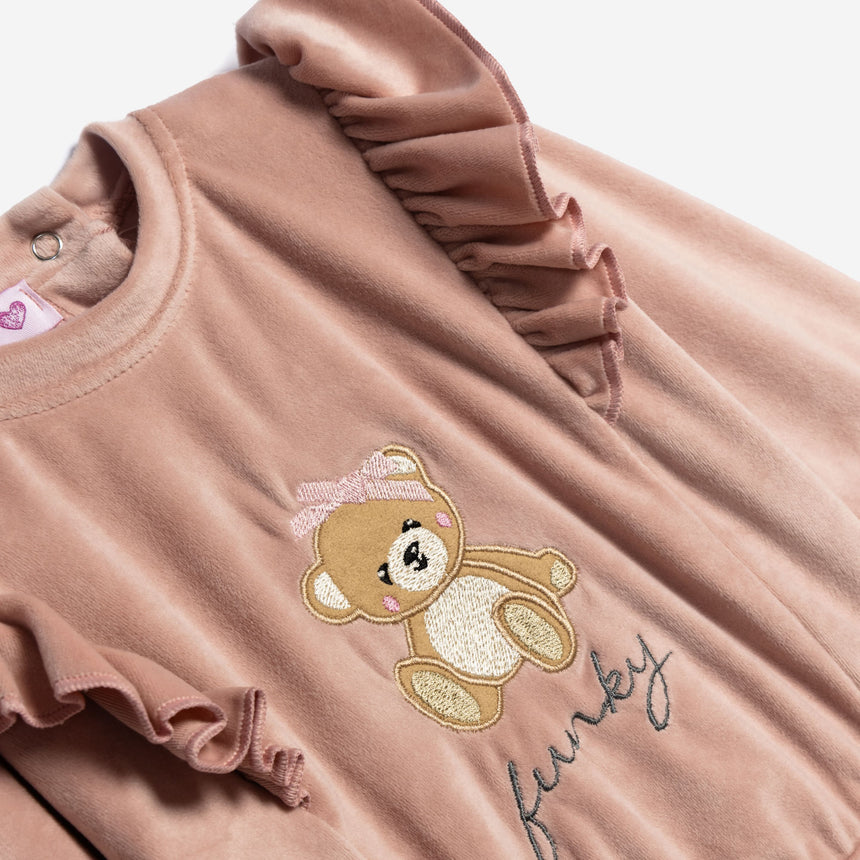 FUNKY FOR KIDS  226-917123-1 Σετ φόρμα βελουτέ μηνών κορίτσι