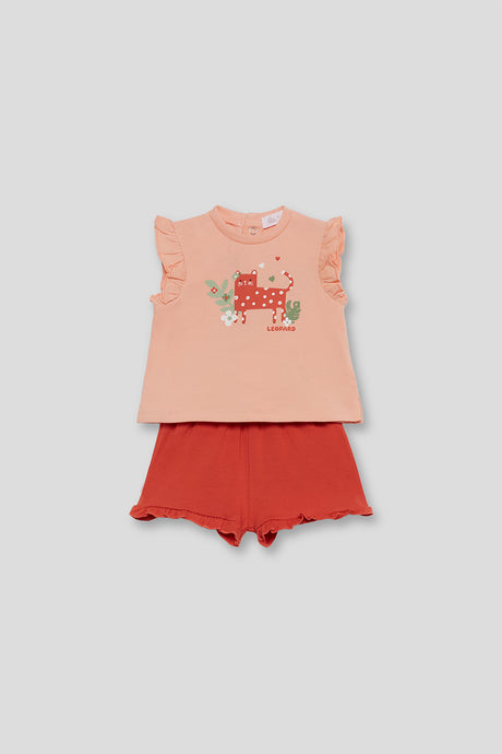 Street Monkey 251021 girl's set coral