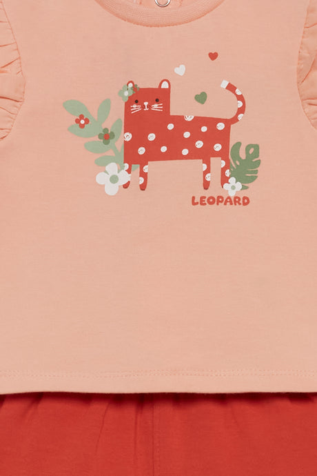 Street Monkey 251021 girl's set coral