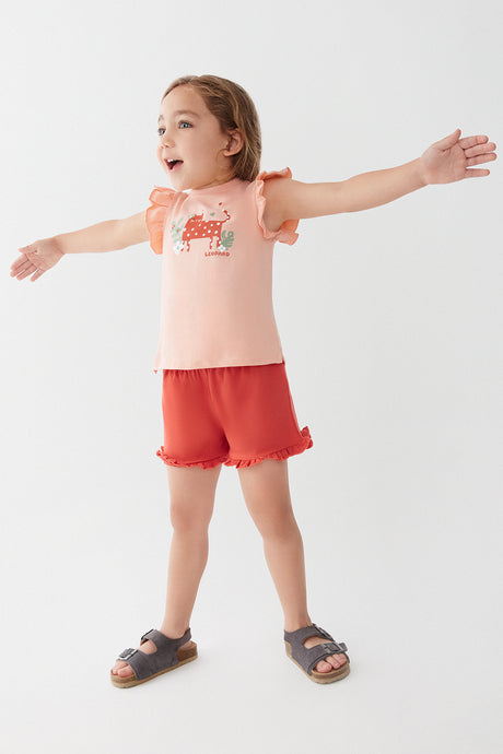 Street Monkey 251021 girl's set coral
