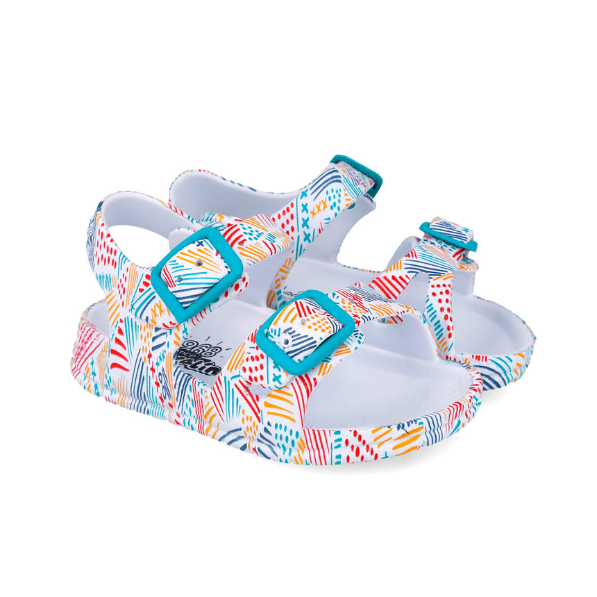 Garvalin SANDALIA AGUA ESTAMPADA 252851-A050 BLANCO