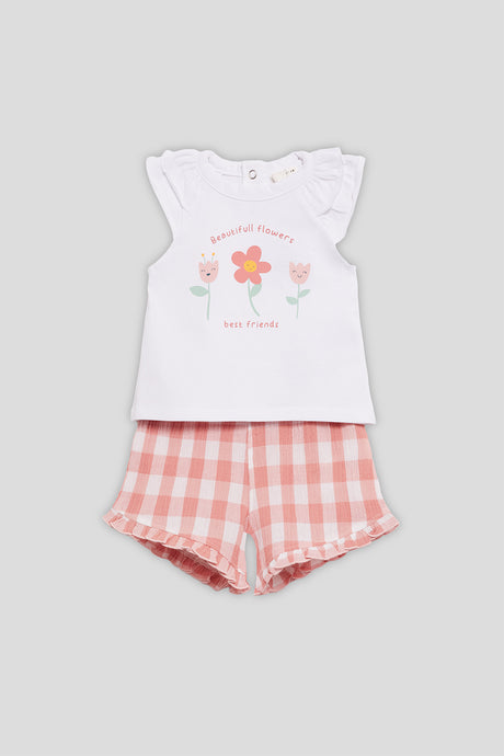 Street Monkey 253045 girl's set cuadros vichy