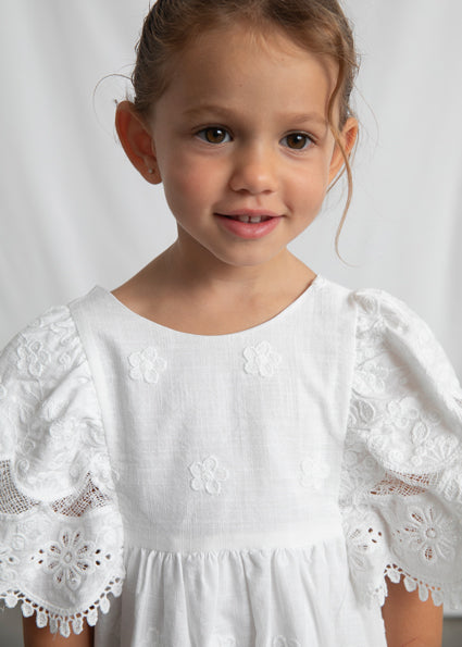 Mayoral Παιδικό Φόρεμα Λευκό 26-03923-081
