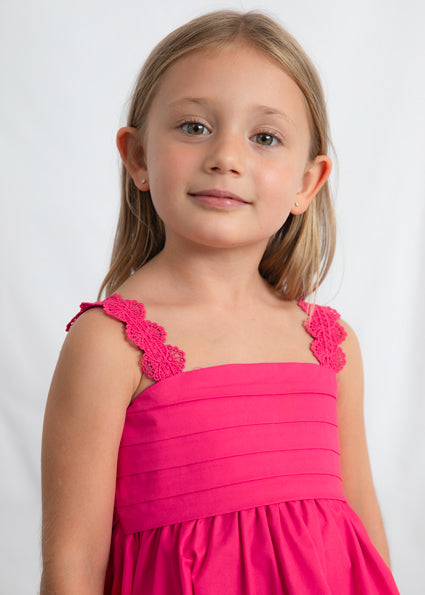 Mayoral Παιδικό Φόρεμα Αμάνικο Σατέν Φούξια 26-03926-015
