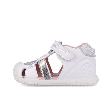 Biomecanics 262108-C313 PECES BLANCO Y PLATA (NAPA) SANDALIA