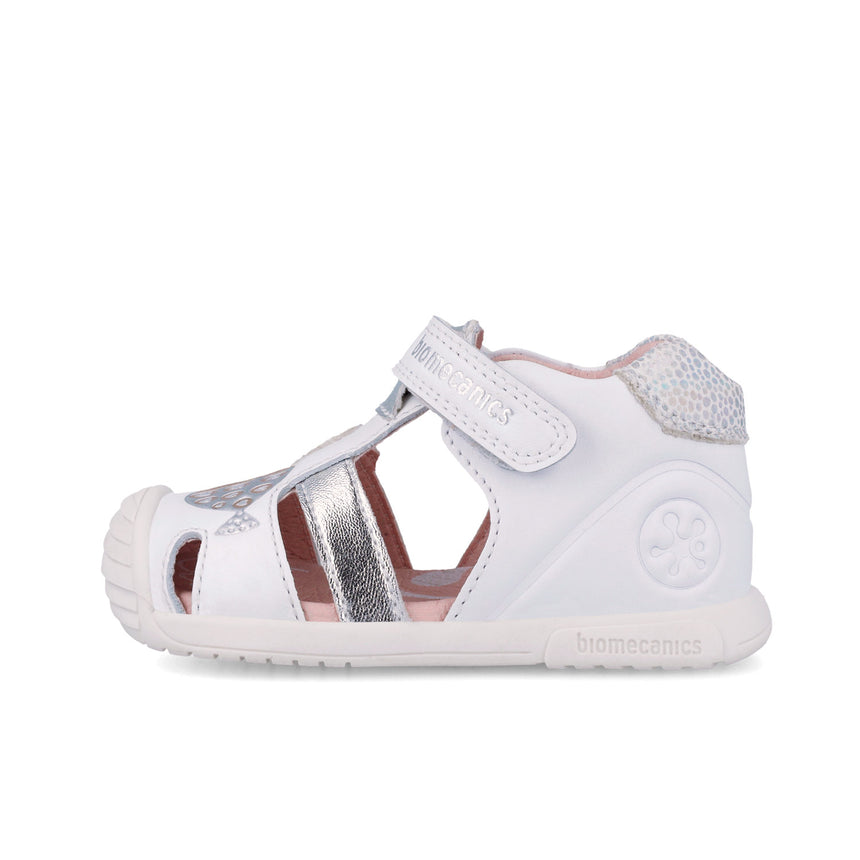 Biomecanics 262108-C313 PECES BLANCO Y PLATA (NAPA) SANDALIA