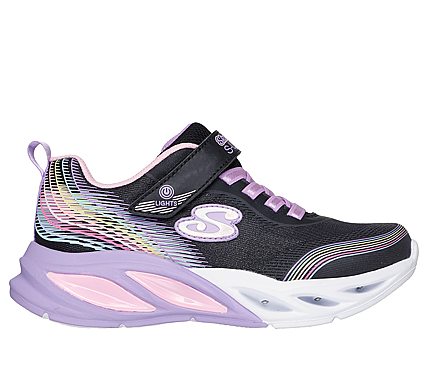 Παιδικό Αθλητικό Παπούτσι για Κορίτσι Skechers Rainbow Beam με Φωτάκια On/Off Χρώματος Μαύρο 303709L-BKMT