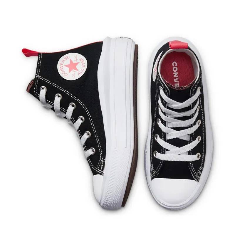 Converse Παιδικά Sneakers High 371527C Black/Pink Salt/White