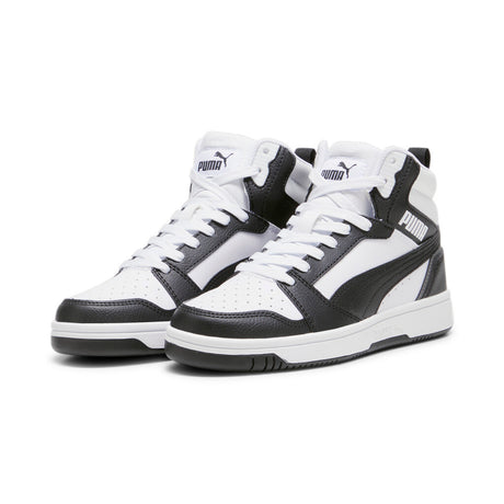 Puma Αθλητικο Ημιμποτο 393831 01 Rebound V6 Mid Jr Puma White-Black-Gray