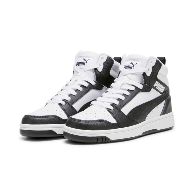 Puma Αθλητικο Ημιμποτο 393831 01 Rebound V6 Mid Jr Puma White-Black-Gray