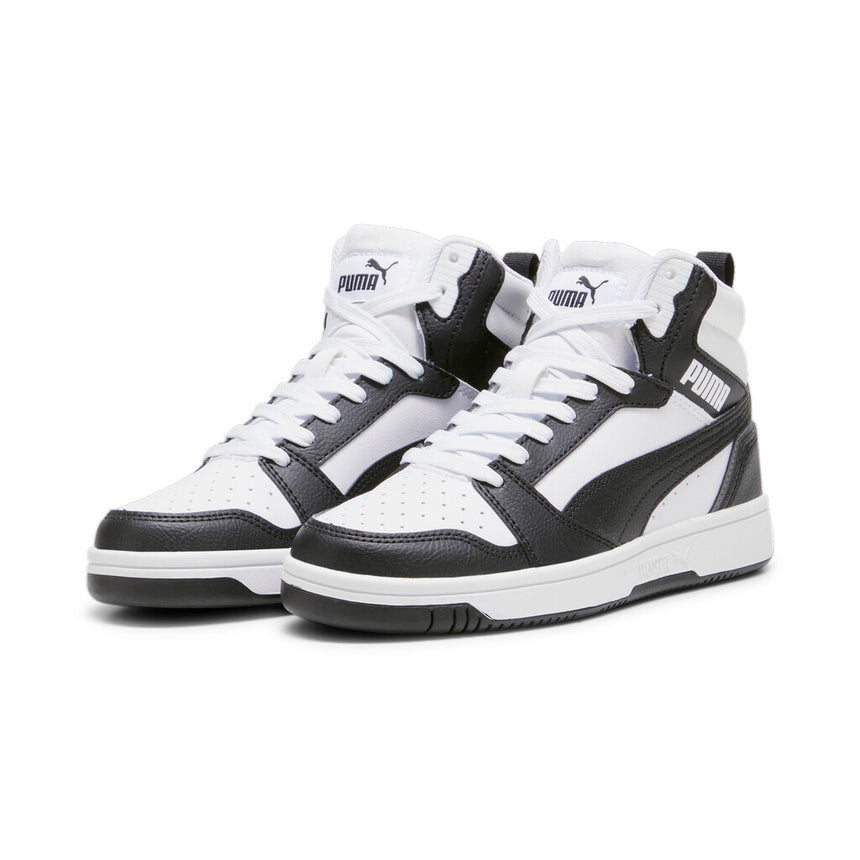 Puma Αθλητικο Ημιμποτο 393831 01 Rebound V6 Mid Jr Puma White-Black-Gray