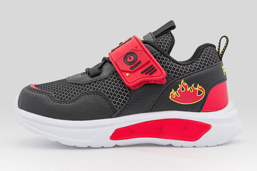 Fila Firefighter αθλητικο με velcro φωτακια και ηχο (3BK61007-001) μαυρο κοκκινο