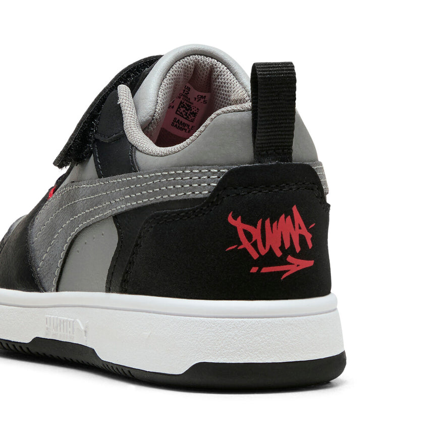 Puma sneakers για αγορι  Rebound V6 Lo MID 90s AC+ PS - PUMA Black-Gray Echo-For All Time Red 405038-01