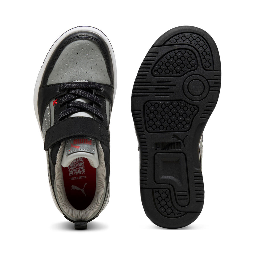 Puma sneakers για αγορι  Rebound V6 Lo MID 90s AC+ PS - PUMA Black-Gray Echo-For All Time Red 405038-01