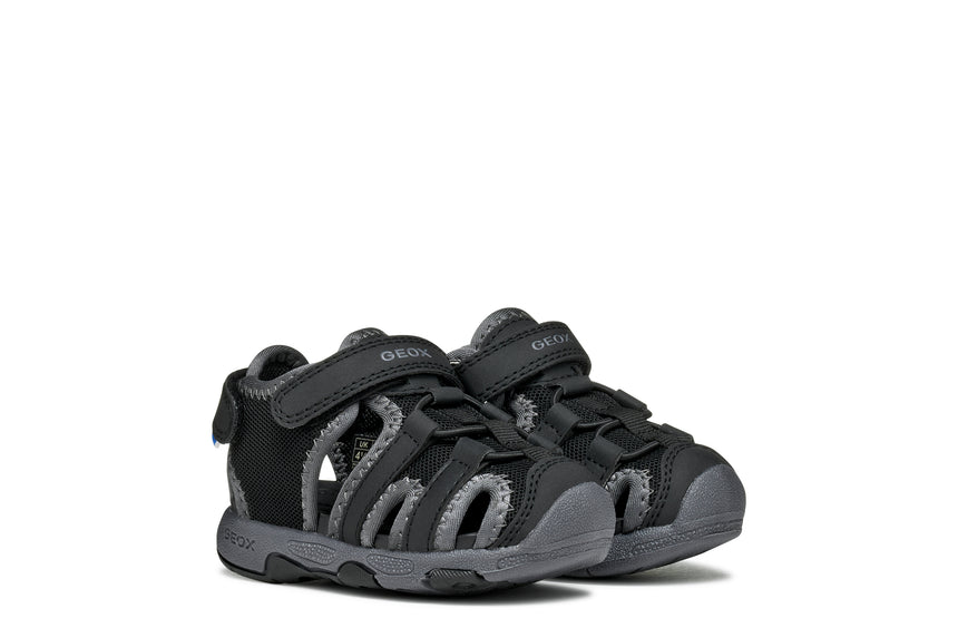 Geox πεδιλο για αγορι μαυρο γκρι b650fa 0514 c9999
