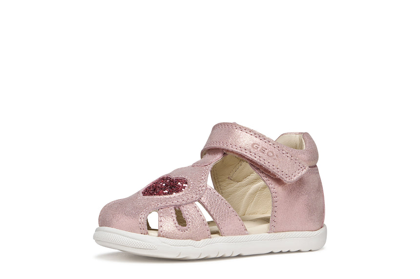 Geox πεδιλο για κοριτσια ροζ με καρδια b654wa 0maew c8172