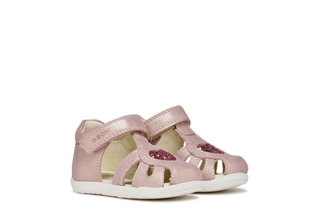 Geox πεδιλο για κοριτσια ροζ με καρδια b654wa 0maew c8172