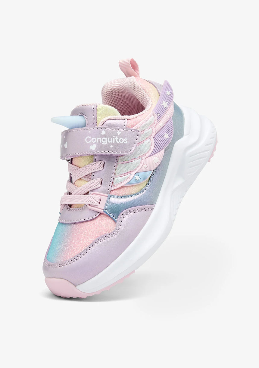 Conguitos αθλητικά παπούτσια πολύχρωμα με φωτάκια unicorn cosh261040-lila