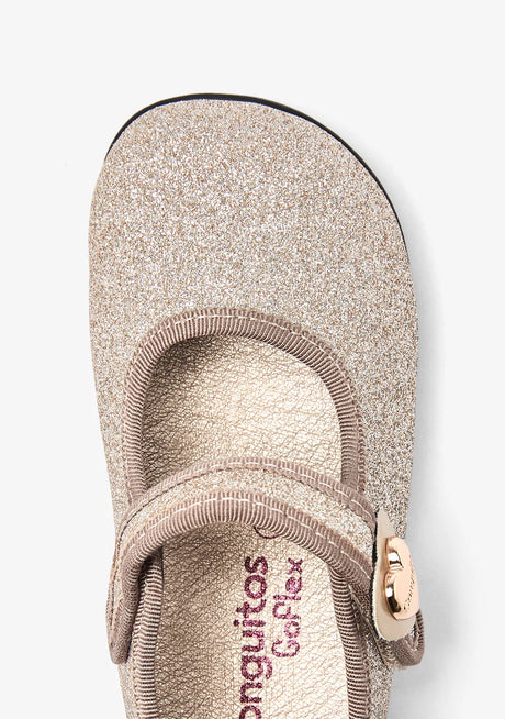 Conguitos μπαλαρίνες Gold Glitter Barefoot Mary Janes  cosh314003-gold
